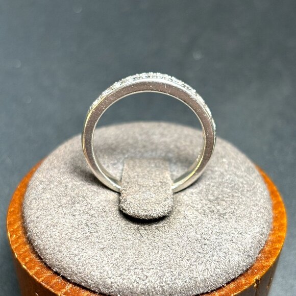 VTG Sterling Silver 925 Cubic Zirconia Pave Set Band 2.25mm Ring Size 6.5 - Picture 4 of 10